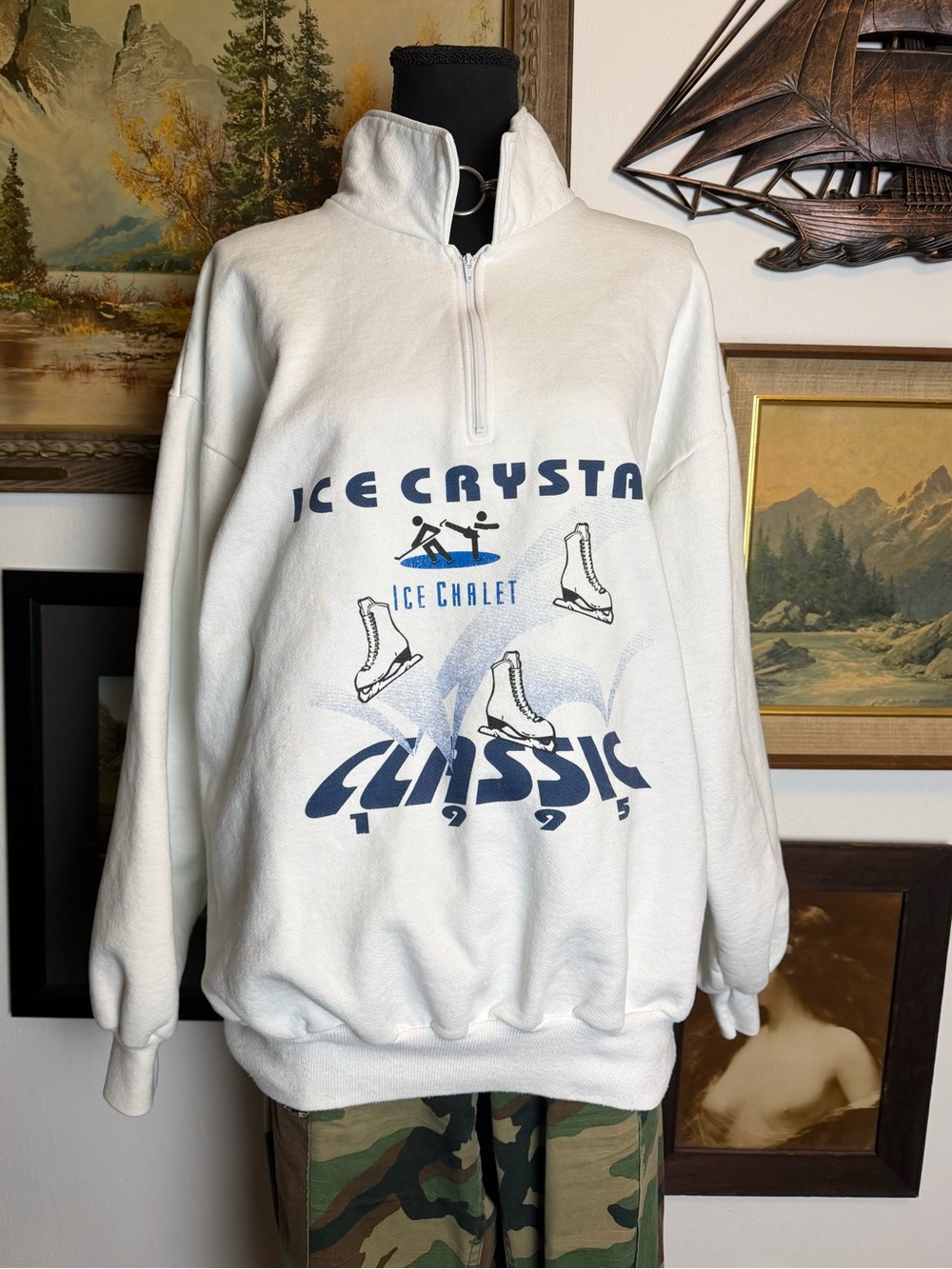 Vintage 1995 "Ice Crystal Classic" Ice Skating Competition Quarter-Zip Size L